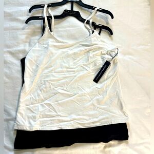 NWT modern essentials poly cami; black off-white, XL